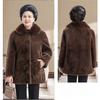 Thick Warm Winter Coat for Senior Women Luxury Fur Lined Jacket Fashionable Outfit for Elderly Ladies