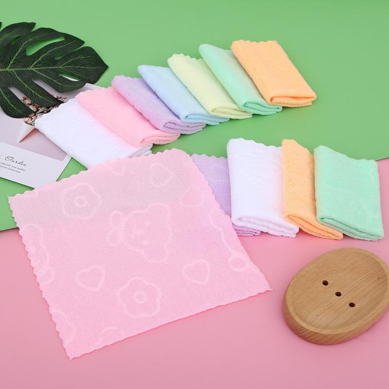 Microfiber Small Towel 25 * 25 Kindergarten Baby Hand Wipe Small Square Towel Plain Color Soft