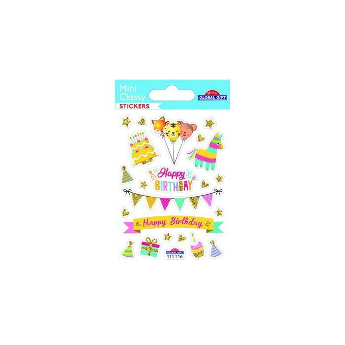 Autocollants - Fête d'anniversaire - Paillettes - 1,8 cm