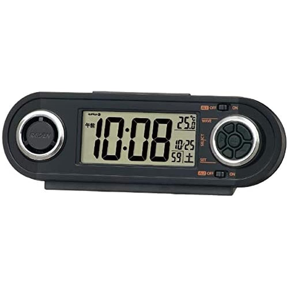 Seiko Clock Radio-Controlled Alarm Clock RAIDEN Black 62x186x46mm NR537K