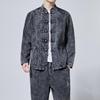 Stand Collar Washed Denim Set Men Chinoiserie Youth Casual Streetwear Tangzhuang Men's Denim Jacket and Jeans