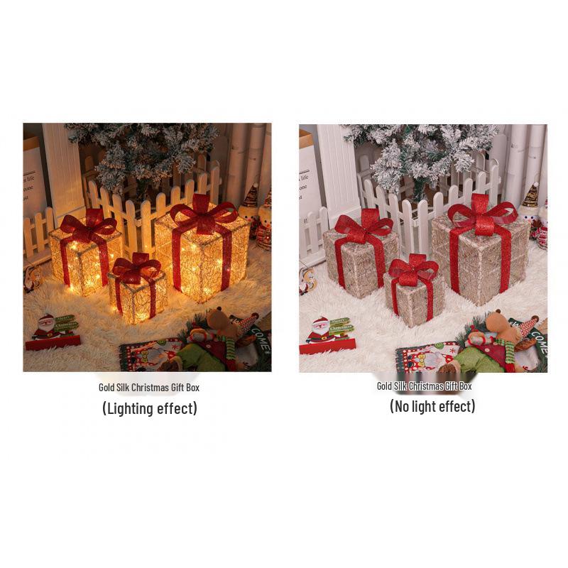Cross-Border Christmas Luminous Gift Box Set: Outdoor Decorative Lights for Courtyard & Mall Display