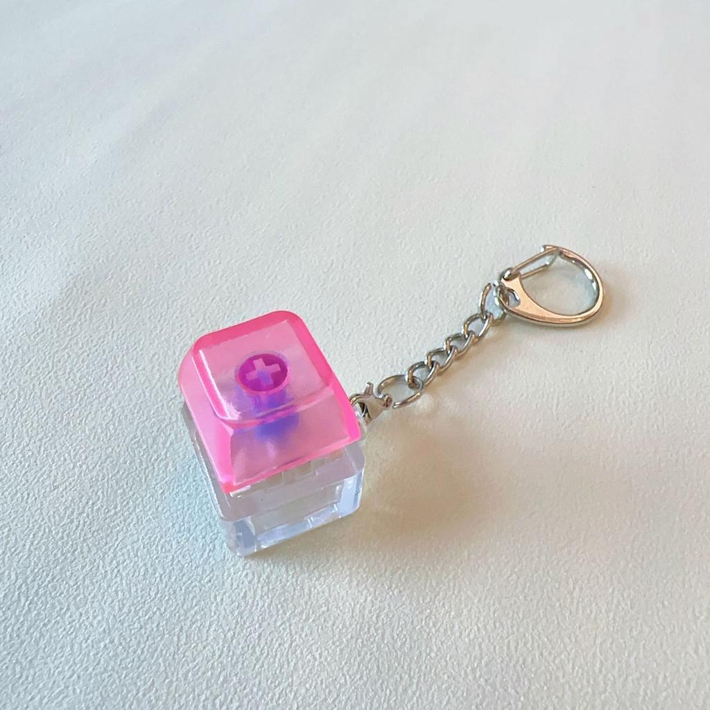 LED Keyboard Keychain Mechanical Button Fidget Key Switch Caps Finger Toys Relief Stress Small Gifts Car Key Ring For Adults