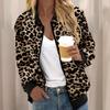 Autumn new European and American leopard print stand-up neck zipper cardigan jacket