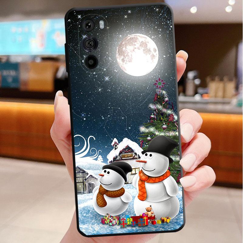 Phone Case For Motorola Edge 50 40 Pro 60 50 40 30 Ultra Neo Fusion Moto G85 G72 G53 G54 G84 G13 G32 Christmas Deer Snowman