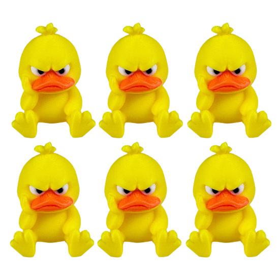 Personalized Desk Toy 3D Printed Angry Yellow Duck Ornament, Funny Gag Gift Decoration, Cute Miniature Figurine for Home Office Decor Animal