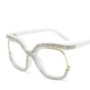 Large Frame With Diamond Frames Fashion Owl Rainbow Flat Mirror der Spice Girl New Anti-blue Womean Glasses