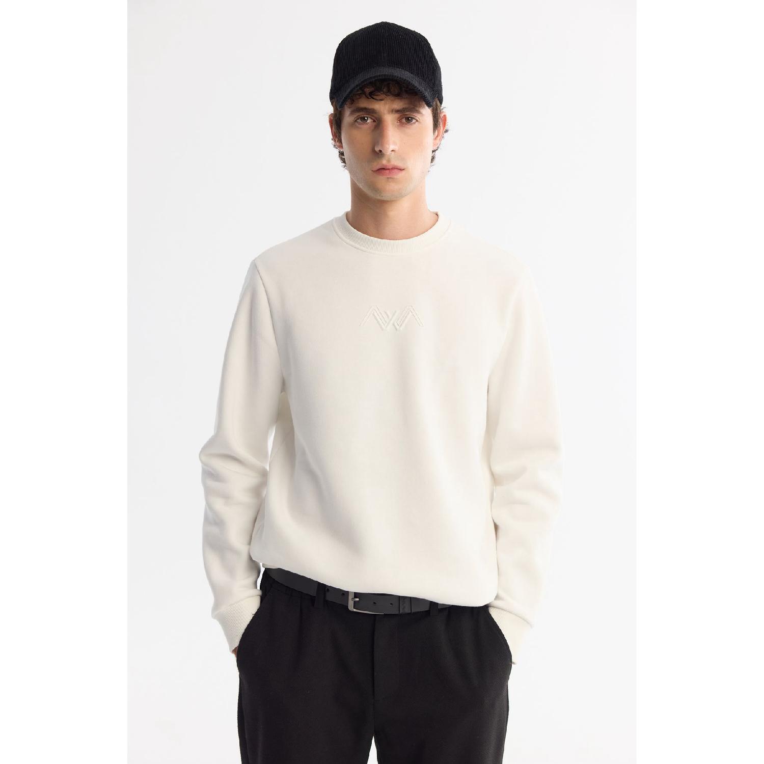 

Men s White Crew Neck 3 Thread Sweatshirt B001033 XS белый