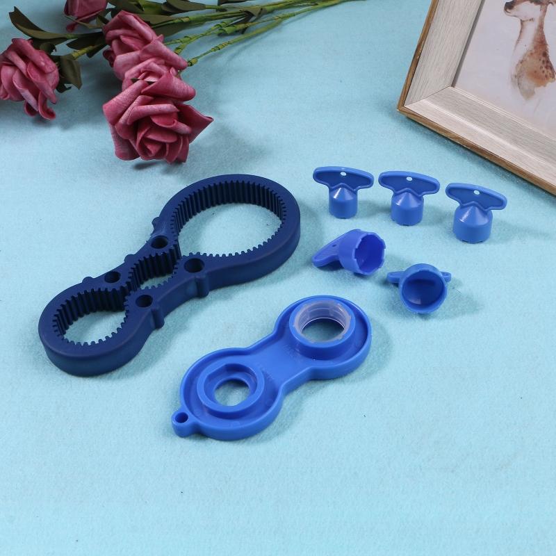 Water Outlet Universal Wrench Faucet Bubbler Wrench Disassembly Cleaning Tool Four Side Available Bubbler Blue Wrench