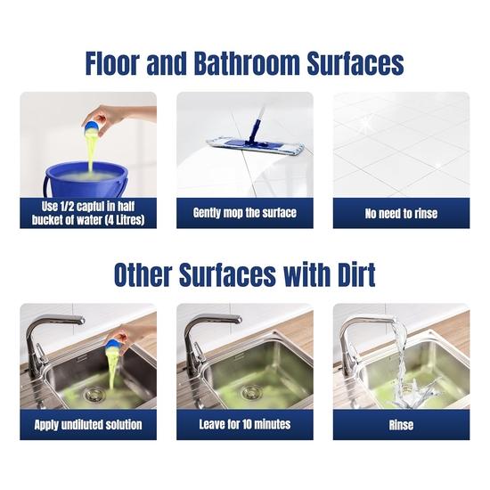 Dabur Dazzl Floor Cleaner (Floral) - 975Ml | Kills 99.9% Germs | Disinfectant Surface Cleaner