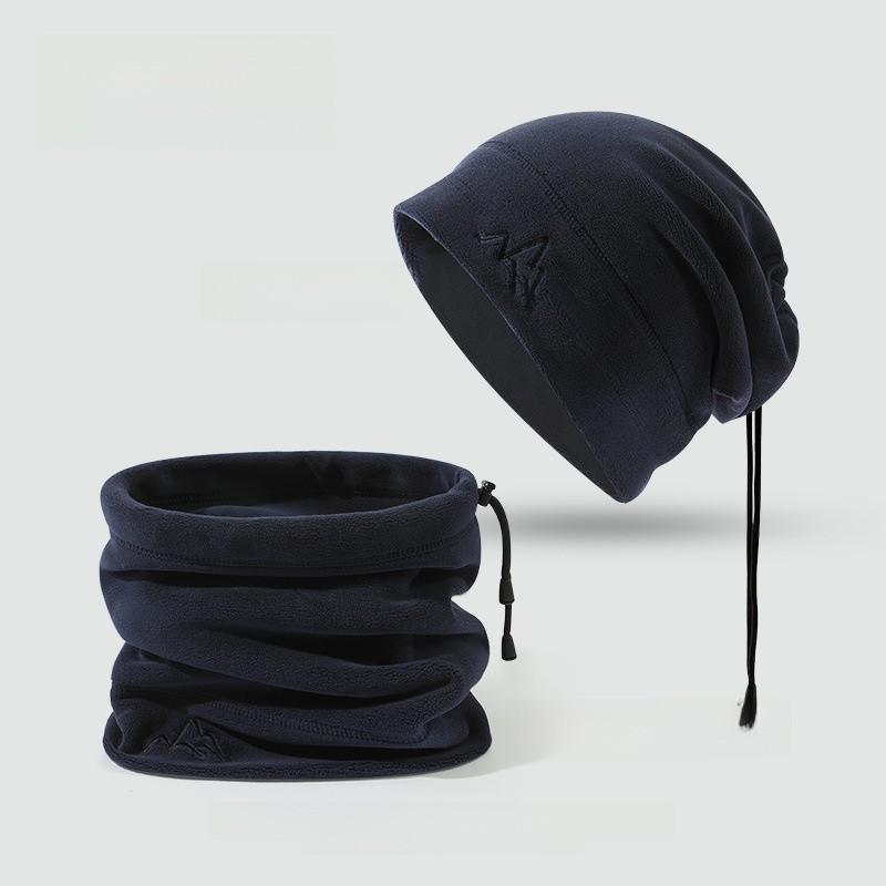 Unisex Autumn Winter Fleece Hat With Earmuff Neck Warmer For Cold Weather Comfort