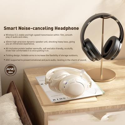 Wireless Headphones ANC Active Noise Canceling Stereo Sport Earbuds