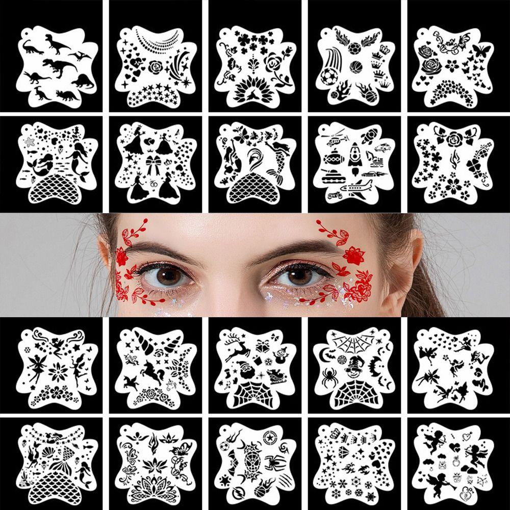 Hand Painting Face Paint Templates Reusable DIY Makeup Tools Body Art Paint Stencils  Drawing