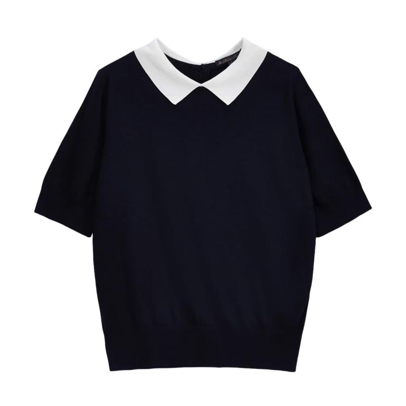 Brooks Brothers Women's 2026 Lapel Short Sleeve Knit Pullover