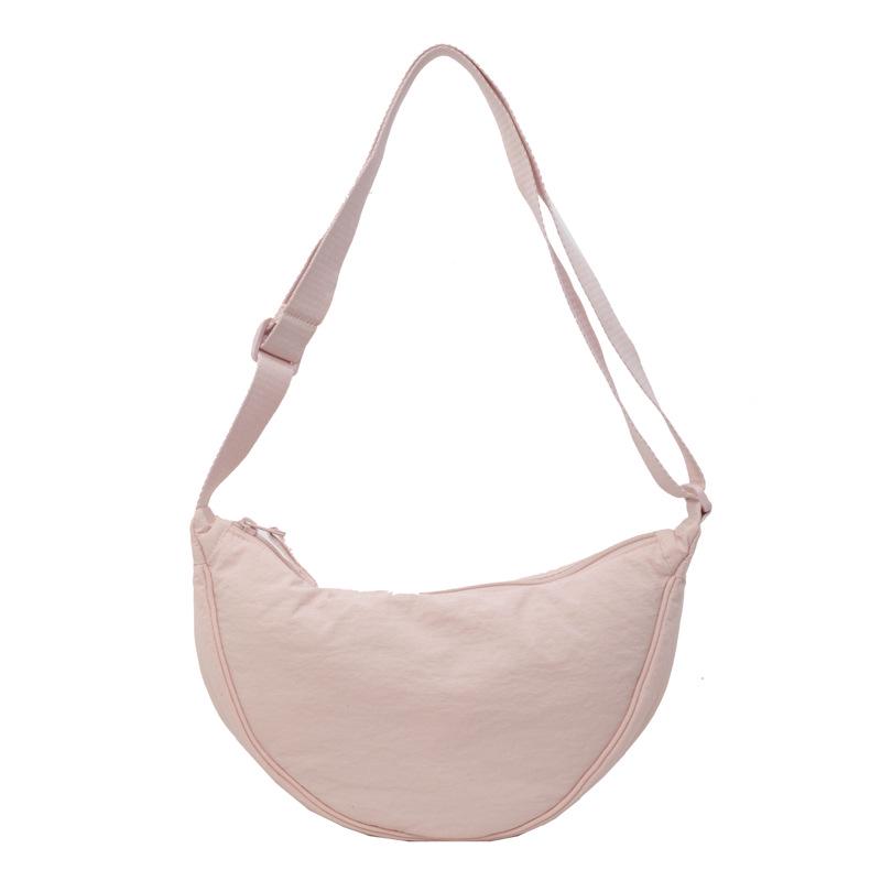 Women's Versatile Small Nylon Crossbody Dumpling Bag - Solid Color Shoulder Bag