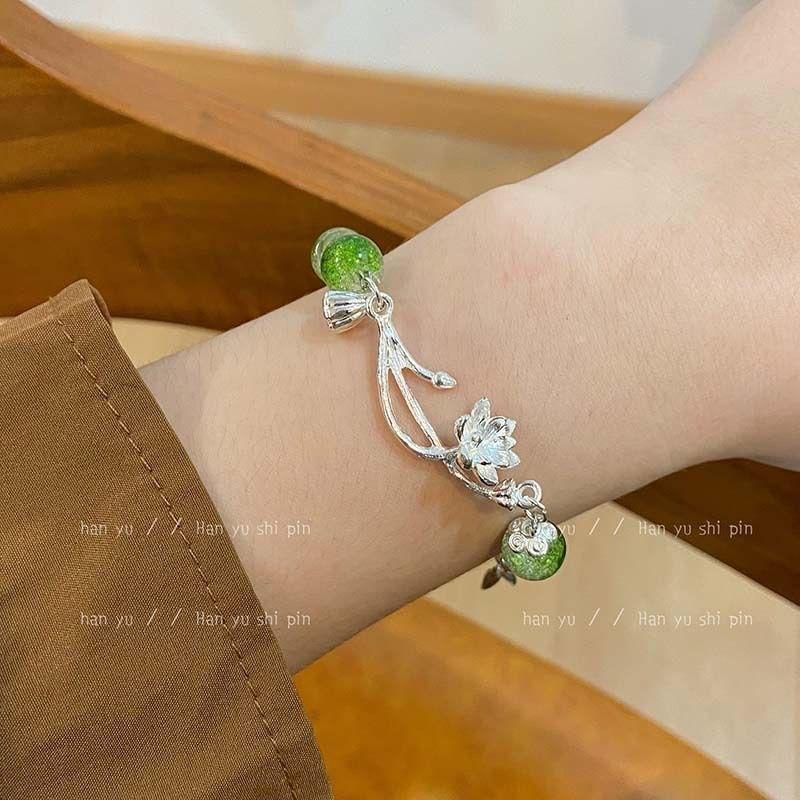 Lotus House~ Li Xiangyi Derivatarmband Nischendesign Antikarmband Neu Chinesisch Frischer Lotus Handschmuck Damen