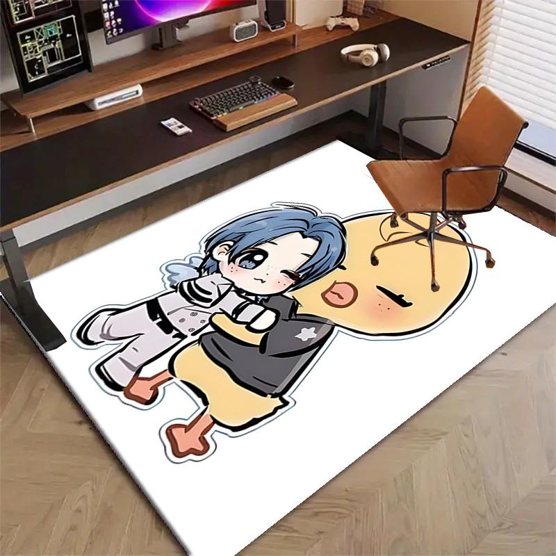 1pc Kpop Team5 Design Printed Area Rug Carpet for Bedroom Living Room Home Decor Rugs Mat Non Slip Mat Rug for Bedside