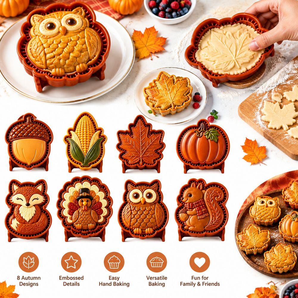 1PC Reusable Mini Pie Mold Red Fall Baking Mold New Autumn Pie Mold  Kitchen Baking Tool