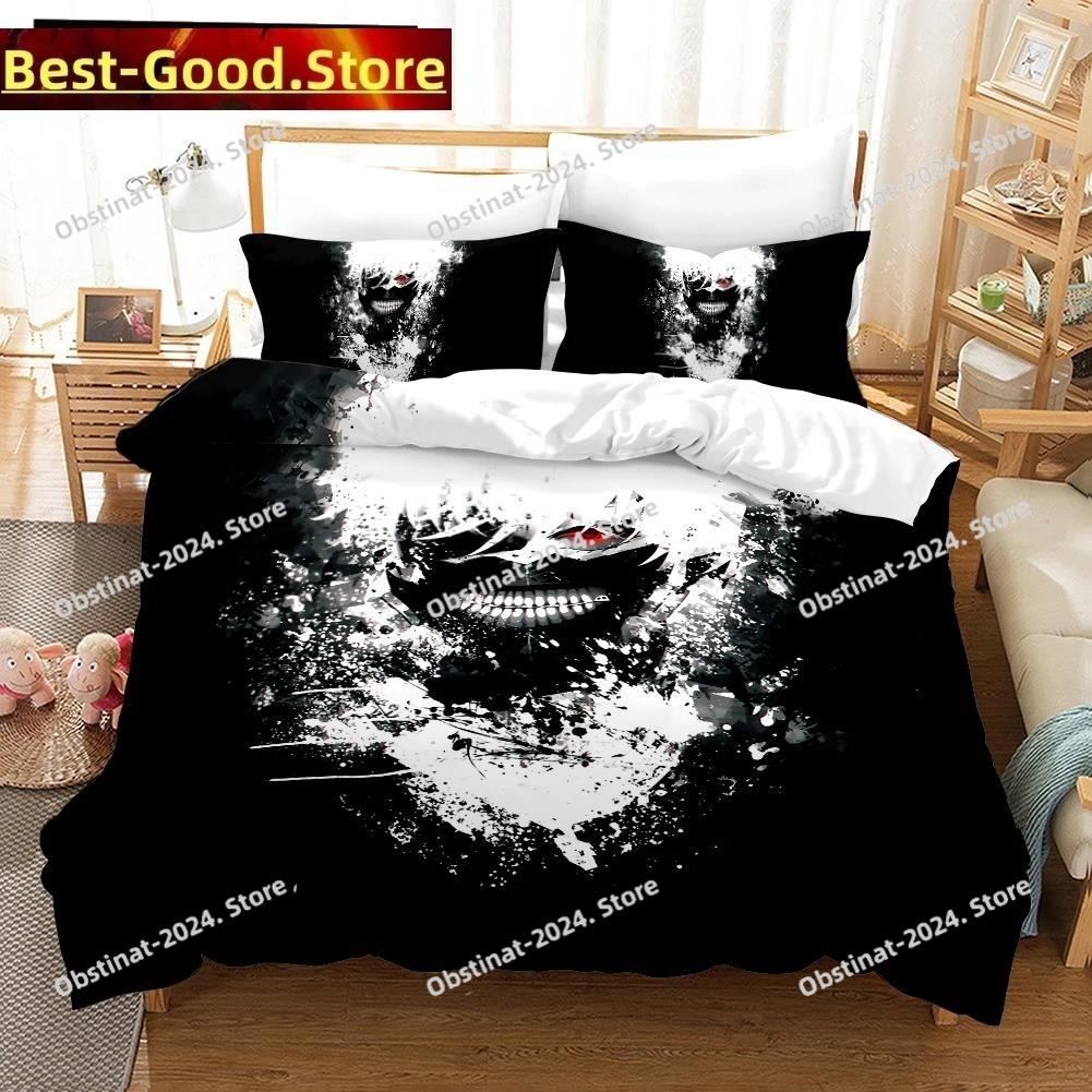 3D Tokyo Ghoul Kaneki Ken Bedding Set Printed Bed Set Duvet Cover Sheet Pillowcase Bed Soft Quilt Cover Full Queen King Size