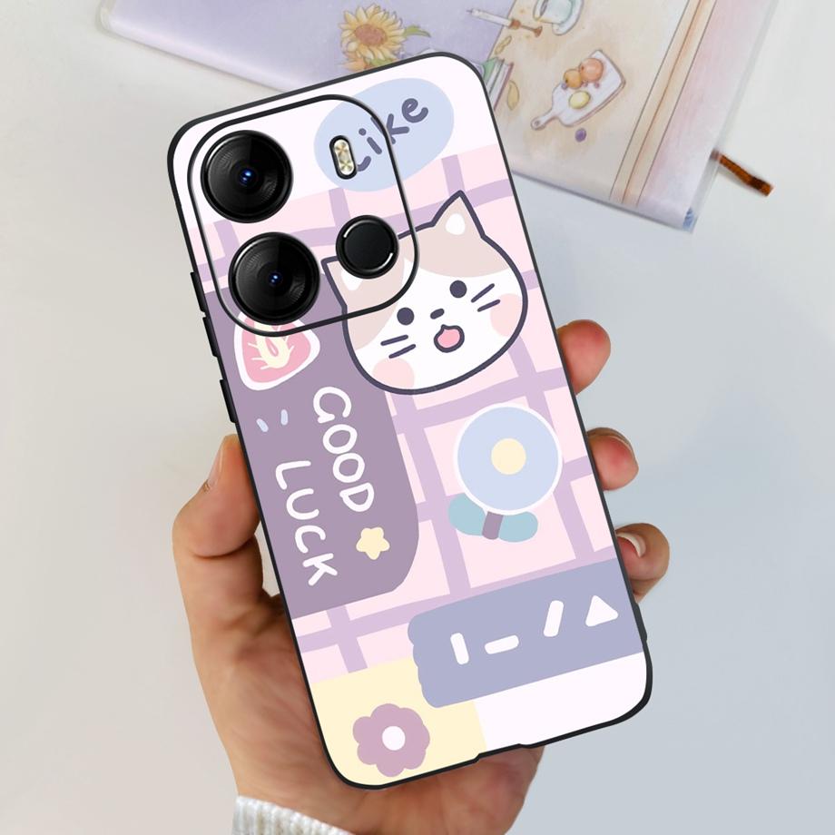 For Tecno Spark GO 2023 BF7n Phone Case Tecno Pop 7 Pro BF7 Pop7 Back Cover Matte Soft Silicone Coque Fundas Oil Flower Heart