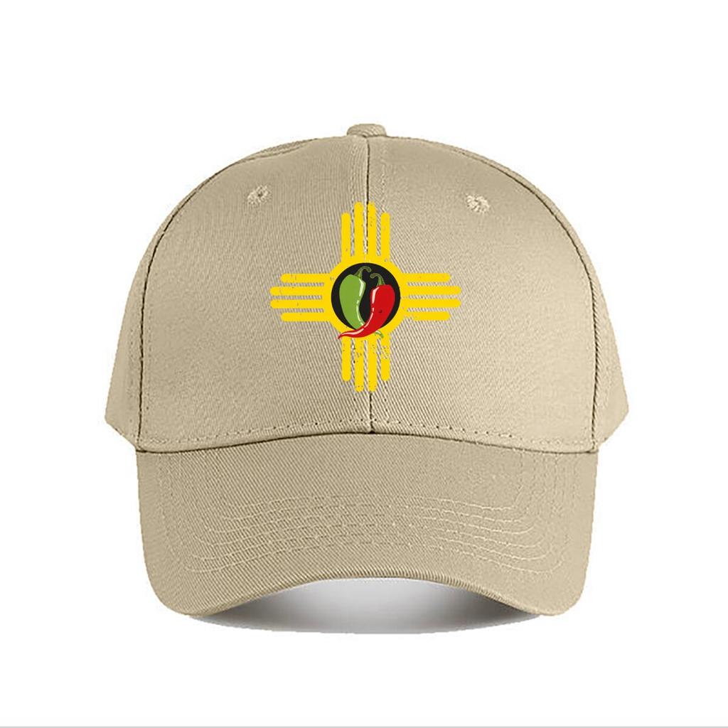 New Mexico Zia Symbol Red Green Chili Peppers Baseball Cap Fashion Unisex Sunhat Womens Outdoor Sports
