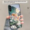 Милый золотой рыбка вуалехвост Для Samsung Galaxy S20 S21 S22 S23 Plus S24 FE S25 Ultra S26 Edge S25+ S20+ S22+ Черный стеклянный чехол для телефона