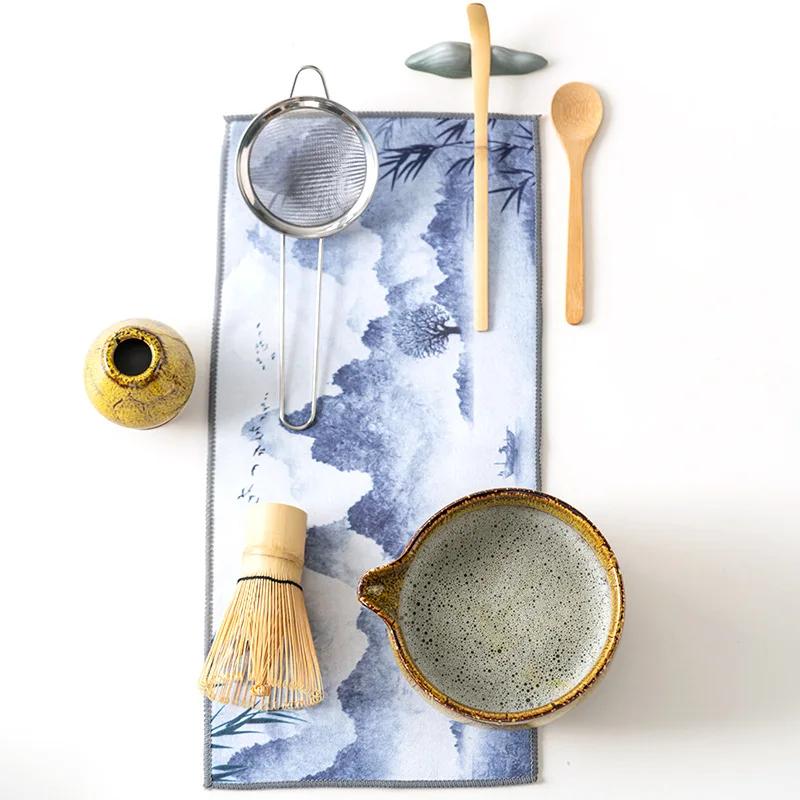 8pcs Large Matcha Bowl Set with Bamboo Whisk And Brush Japanese Style Tea Bowl for Matcha Lovers