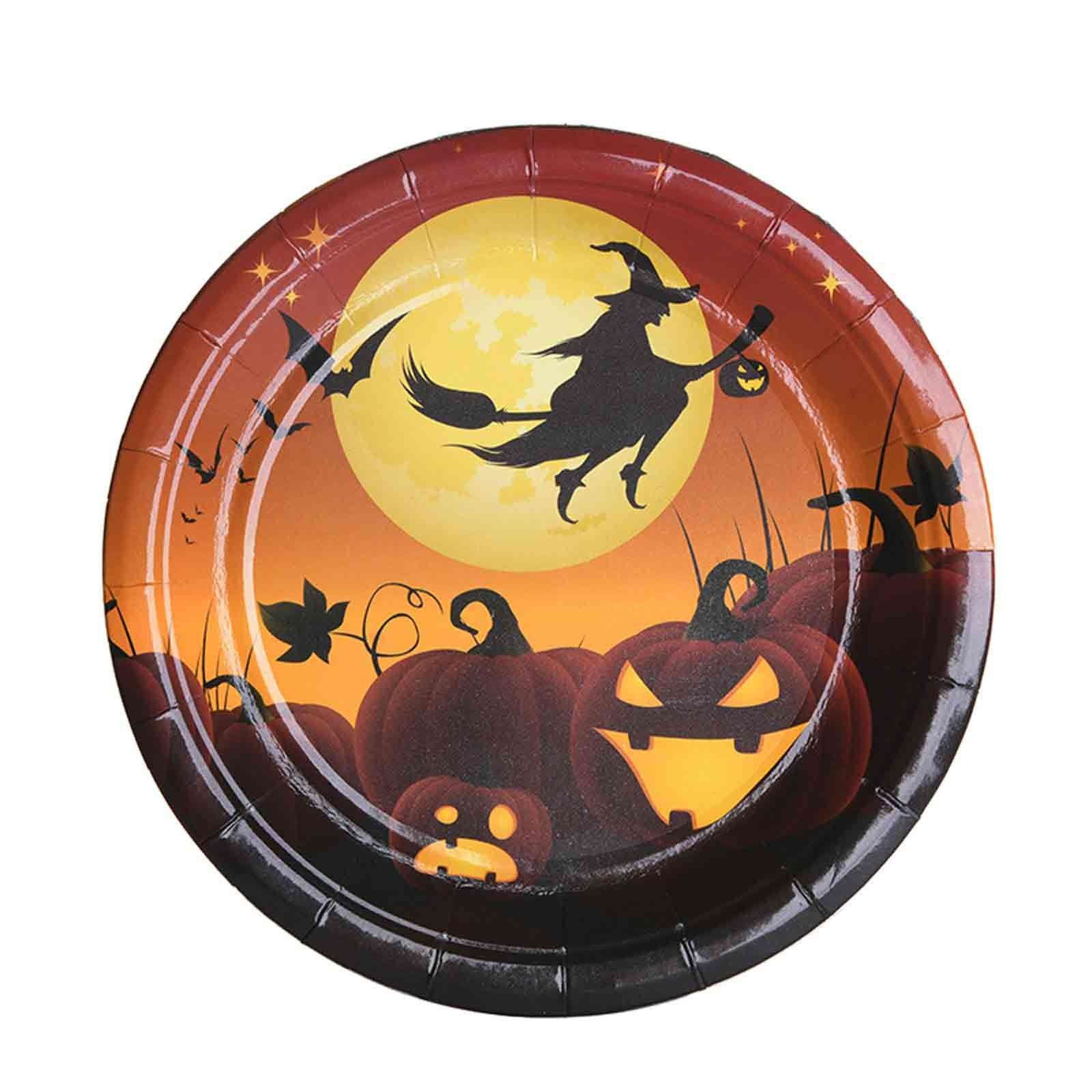 

Halloween Paper Plates Disposable Paper Dishes Halloween Party Supplies 18.5X18.5CM