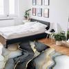 Black Gold Gradient Washable Area Rugs Abstract Modern Art Non Slip Rugs for Living Room Bedroom, Low Pile Floor Mat Large