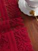 Red Lace Table Cloth Runner for Wedding Banquet Decorations, Christmas Party Table Decor, Red, 13 X 59 Inch