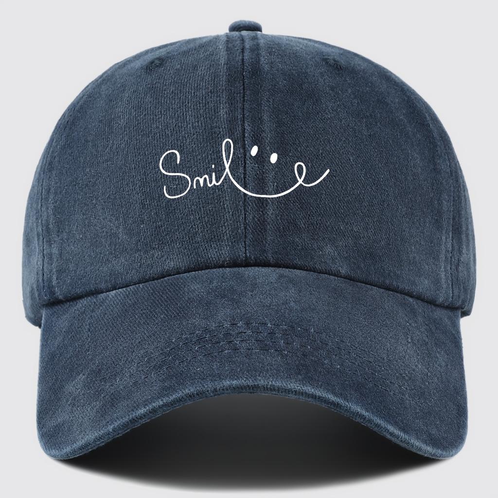 Alphabet Joyful Face Print Design Golf Baseball Cap for Men and Women Trucker Dad Sun Hat Moms Beach Vacation Sun Hat