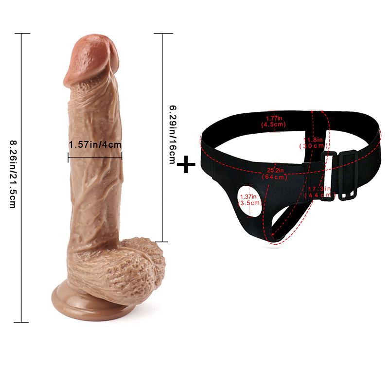 RUNYU Strap On Realistic Dildo Bukser For Kvinne Lesbiske Menn Par Strapon Dildo Truser Analplugg Gay Voksen Sexleketøy Produkter