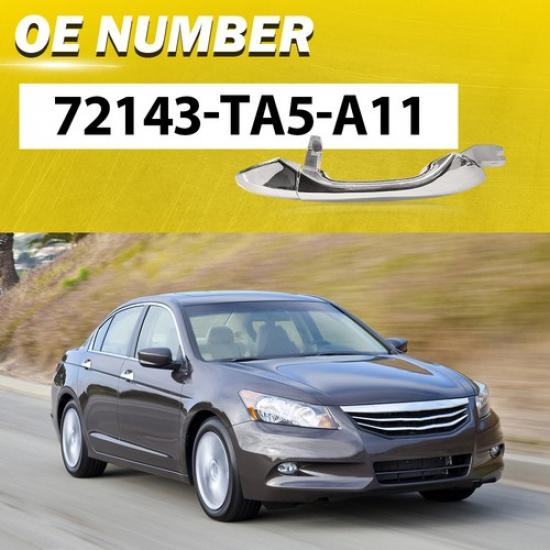 4X Front Right Rear Left Exterior Door Handle Chrome For 2008-2012 Honda Accord