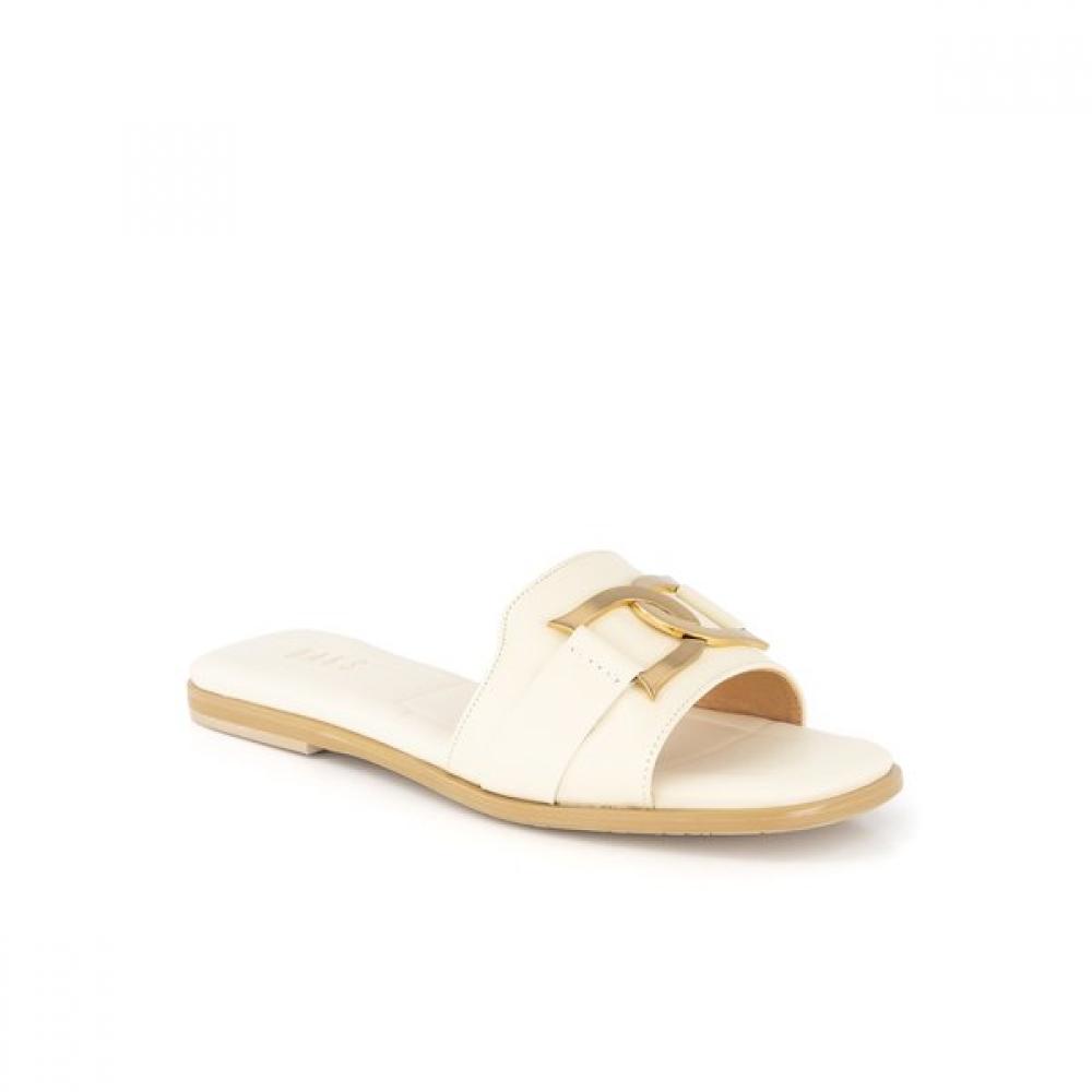 DakS Women S 2cm Dia Decoration Slip Mule Sandal Dld209 Ivory Gold 250
