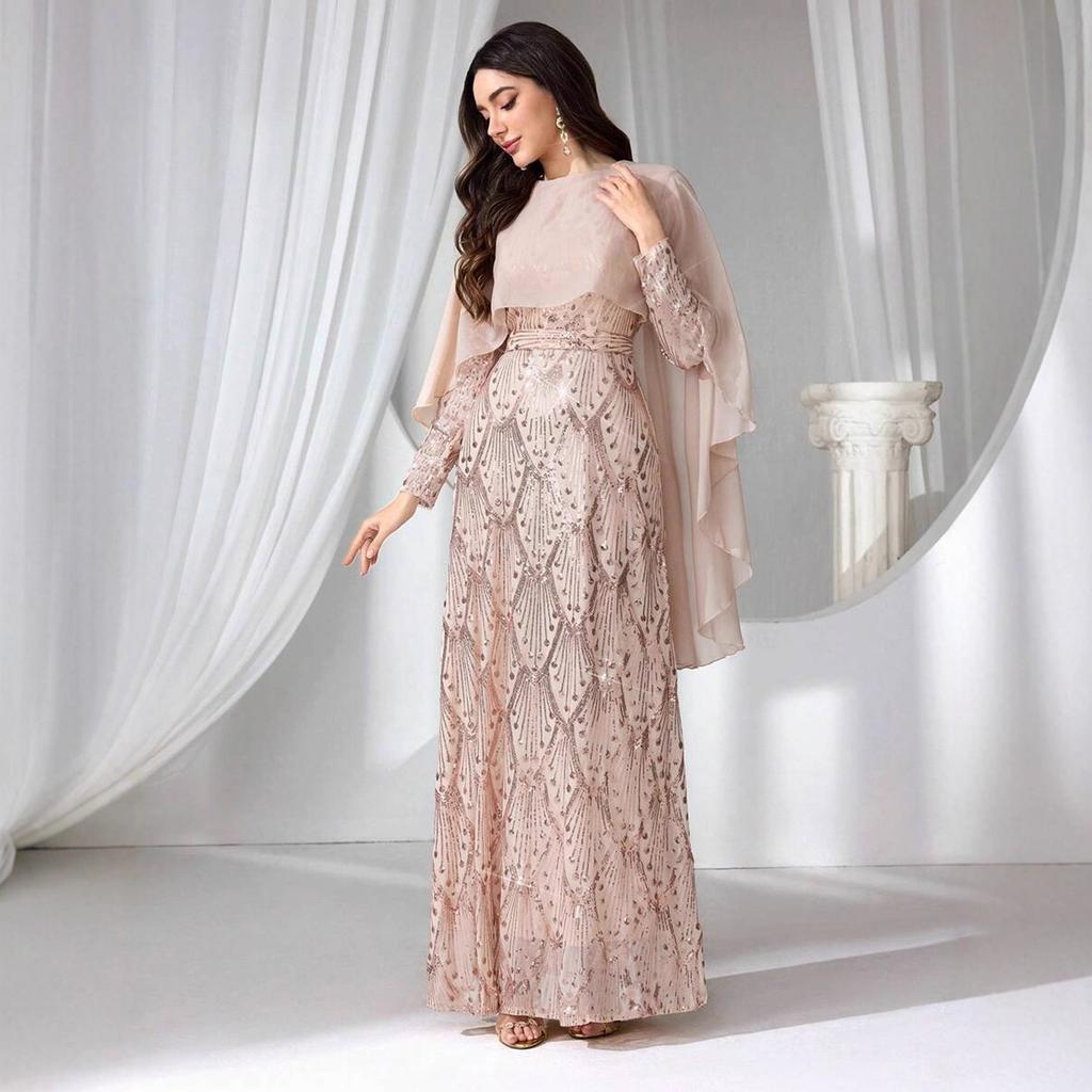European and American wholesale banquet elegant long socialite cool aura queen dress