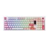 Teclado Akko 5098B Prunus Lannesiana Custom com Botão Giratório Vertical, Carregamento Rápido, Cor Rosa, com Tela TFT