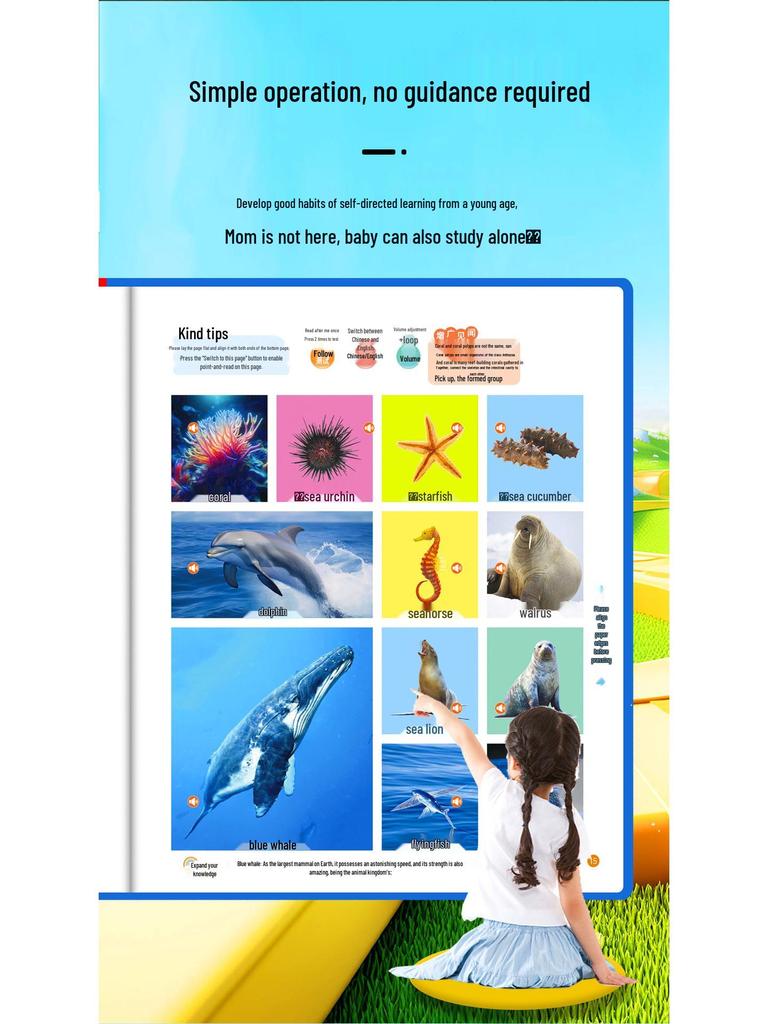 Educational Singing & Speaking Device: 1500+ Learning Content for Ages 0-9, Rechargeable