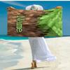 Personalized customized proof beach towel with Game Block Pixel World  pattern - soft, absorbent, quick-drying, perfect swimming, camping&bathing