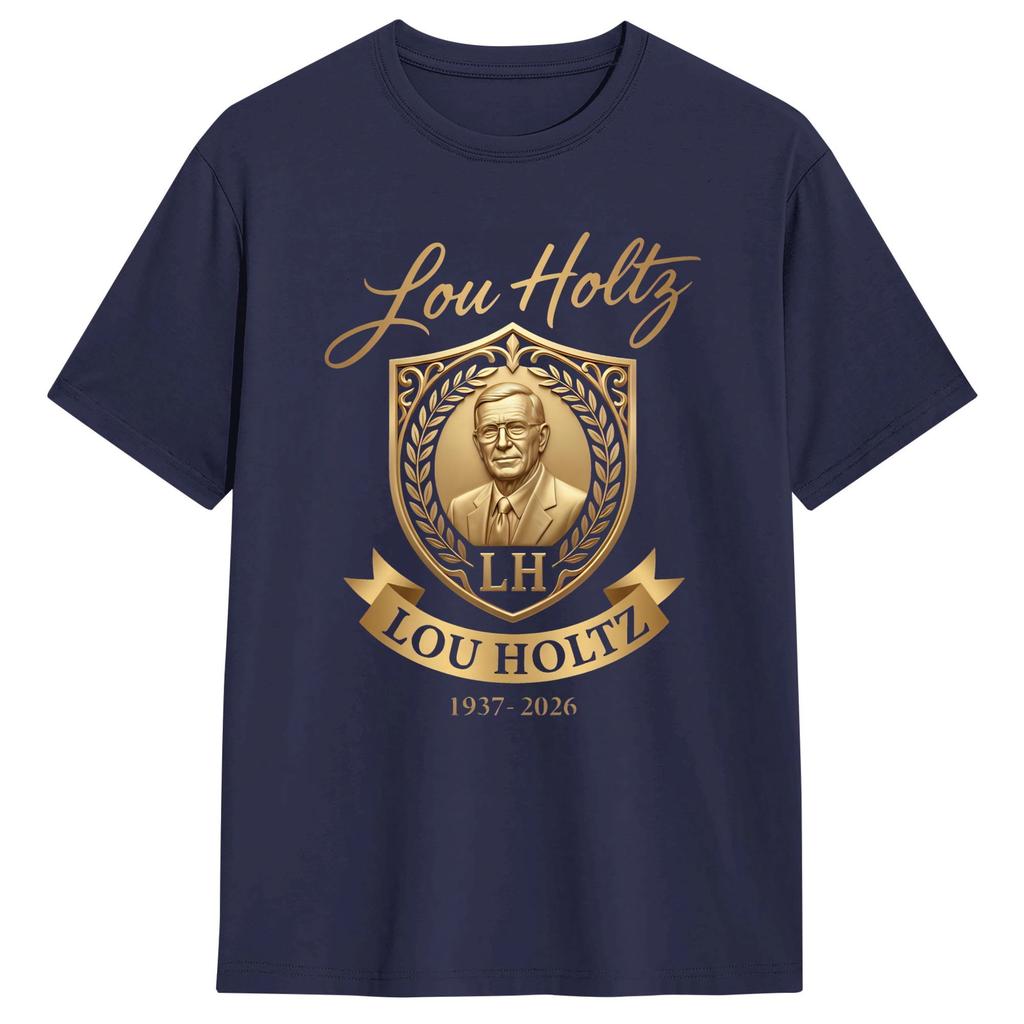 Vintage TShirt Beach Lou Holtz Logo Popular T Shirts 100 Cotton Tee Shirt for Men Y2K Casual Custom DIY Short Sleeve Tees