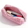 Sweet Cool Plush Leopard Print Pencil Case With Large Capacity For Students And Makeup Storage