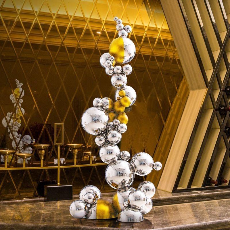 Stainless Steel Sculptures Large Floor Decoration Accessories Sculpture Nordic Home Decor Art Ornaments Luxury Bedroom Model