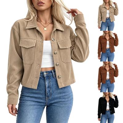 Women's Casual Open Front Long Sleeve Color Cropped Jacket for Everyday Wear