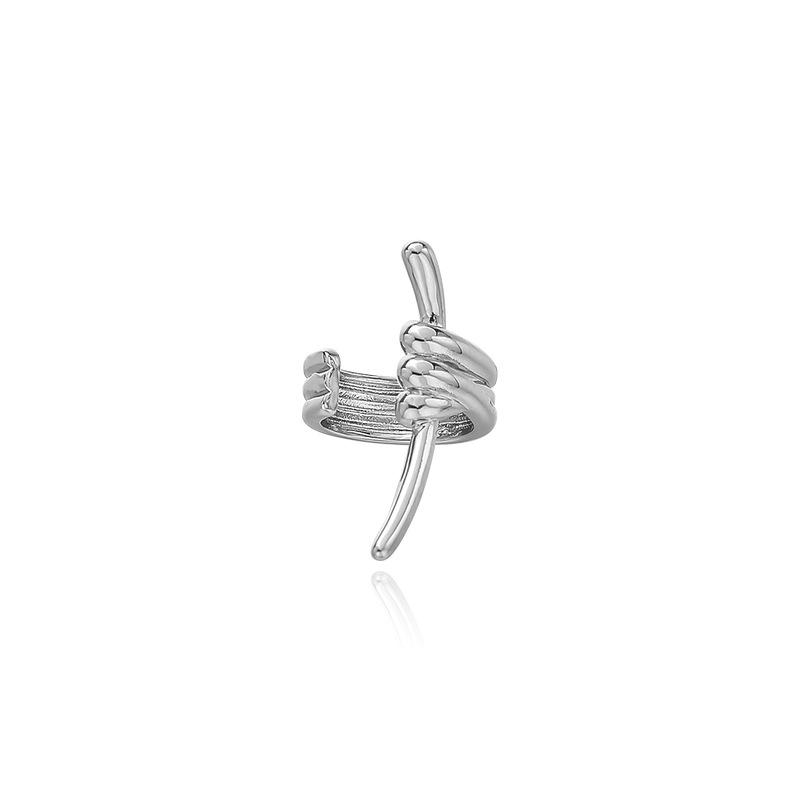 Korean Temperament Metal Knotted Ear Clips for Women Without Pierced Ears to Wear Single Hip-hop Earrings