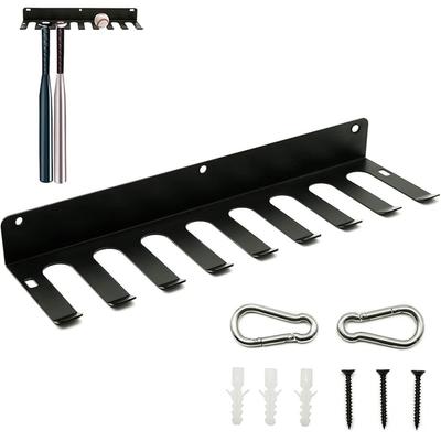 Baseballschlägerhalter mit 9 Zinken, wandmontiertes Schlägergestell, robuster Baseballschlägerhalter aus Stahl für 16