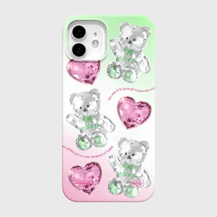 Luxury Clmj Korean ins Sticker Phone Case for iPhone 17 16 15 14 13 12 11 Pro Max X XS XR Plus Air Glossy Film Hard PC Cover