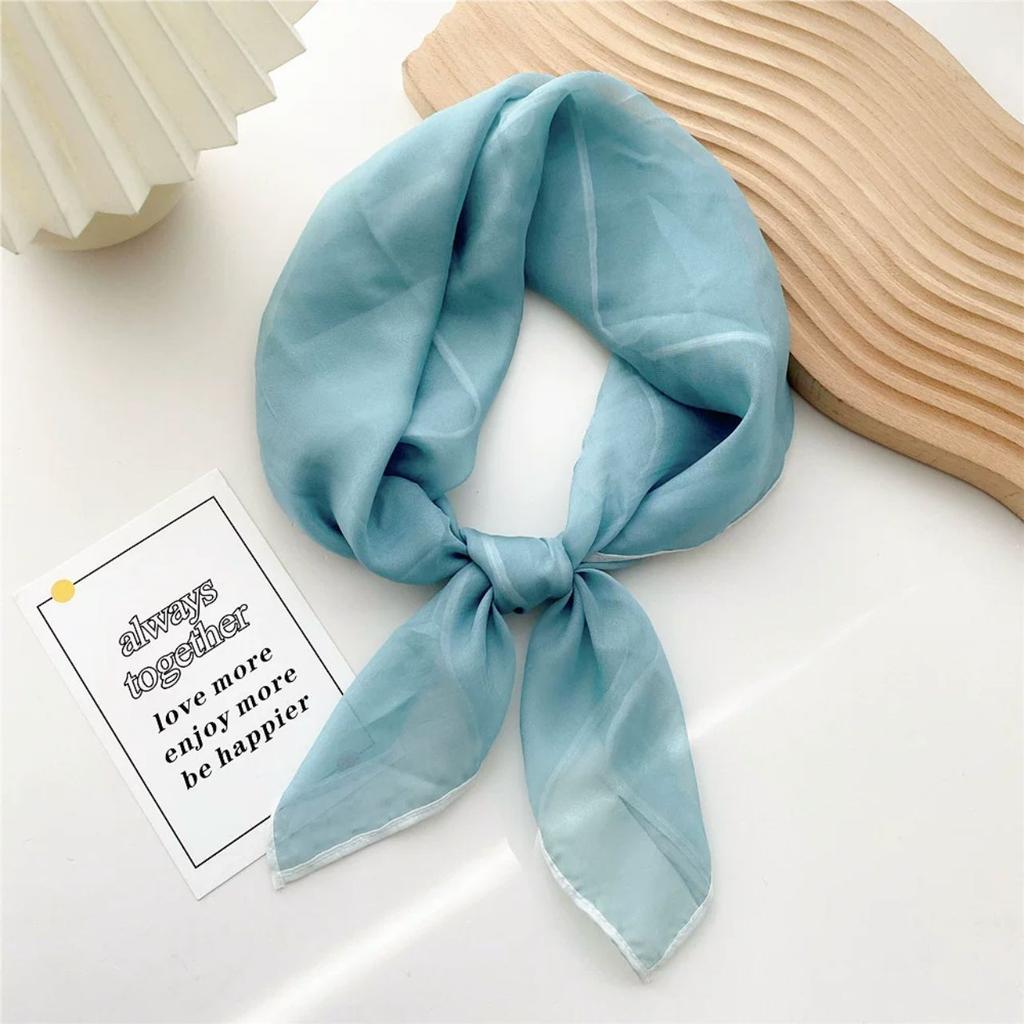 Solid Color Square Scarf Women's Scarf Versatile Decorative Scarf Thin Hair Scarf
