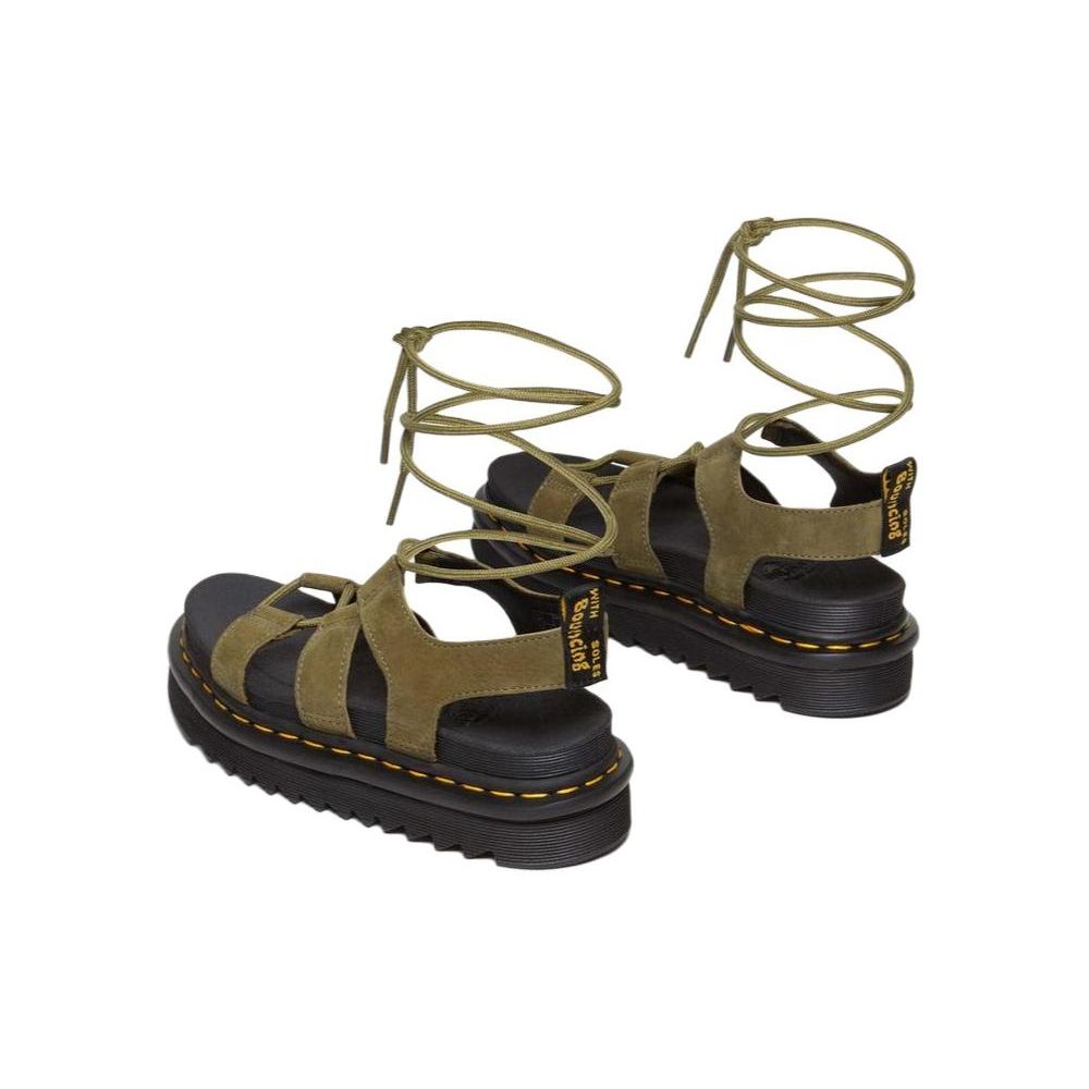 Dr. Martens Leather Comfortable Versatile Slide Sandals Women Sandals Green 31738357