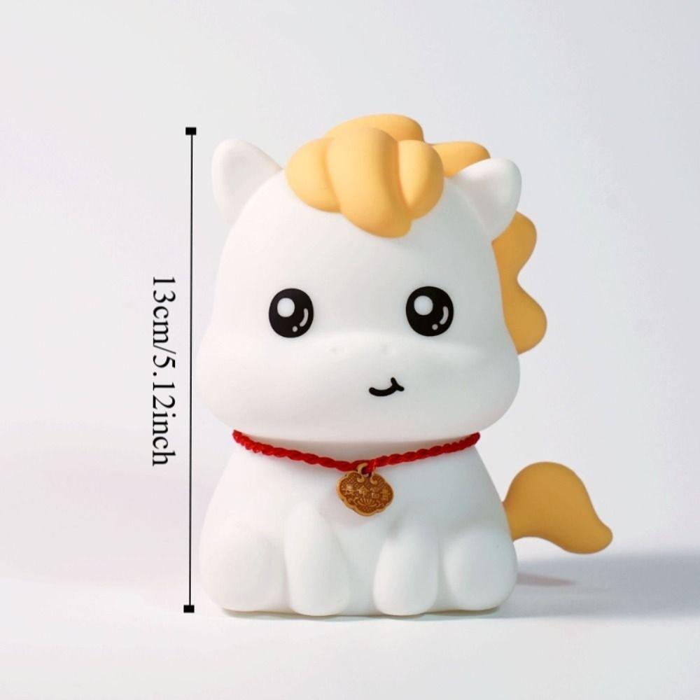 Silicone Material Pony Night Light Touch Control Atmosphere Light Eye-Caring Lamp  Children's Room