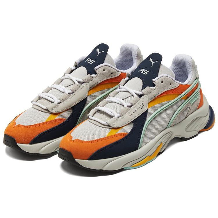 Puma Rs-Connect Fabric And Leather Comfortable Versatile Low-Top Lifestyle Sneakers Unisex Sneakers Bright-Orange 382088-01