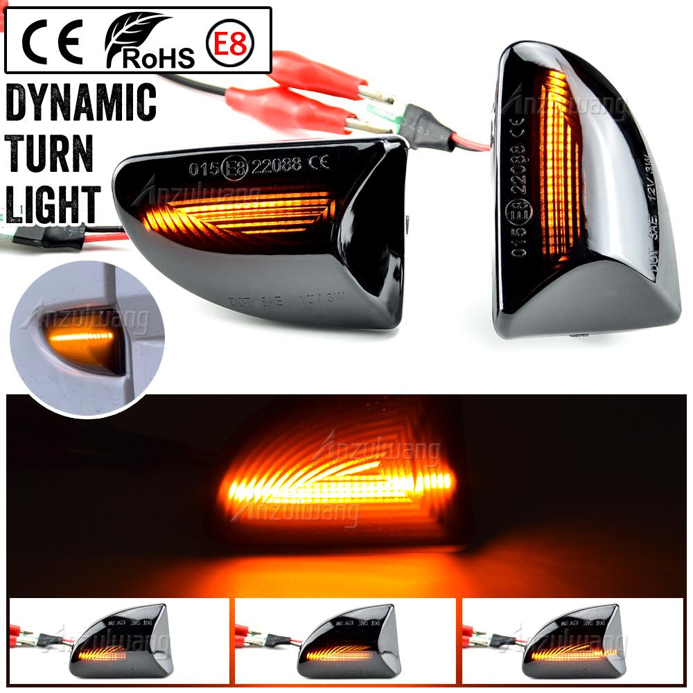Fit For Mercedes-BENZ Smart Smart Fortwo W451 Coupe/Cabrio 2007-2014 2pcs LED Dynamic Side Marker Fender Light Turn Signal Light